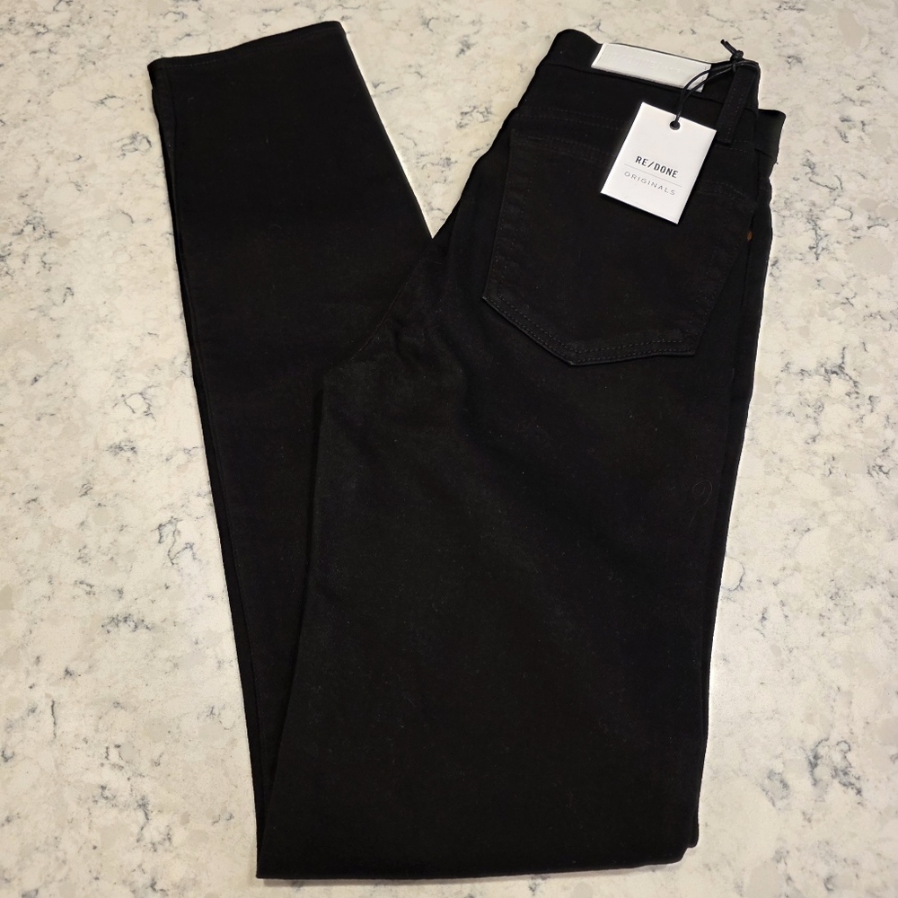 Re/Done Originals High Rise Jean Long Black Size 25 NWT!